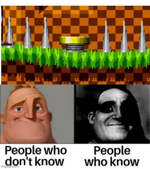Oh no | image tagged in people who don't know / people who know meme,sonic,sonic the hedgehog | made w/ Imgflip meme maker