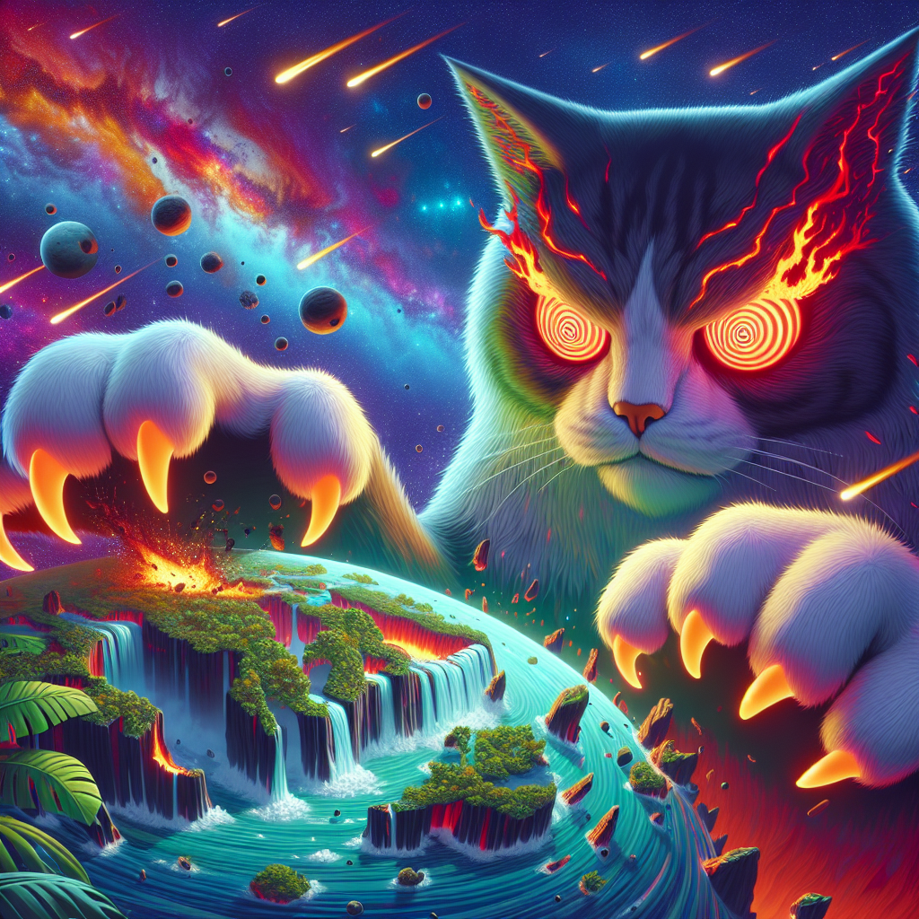 High Quality Cat destroying a planet Blank Meme Template