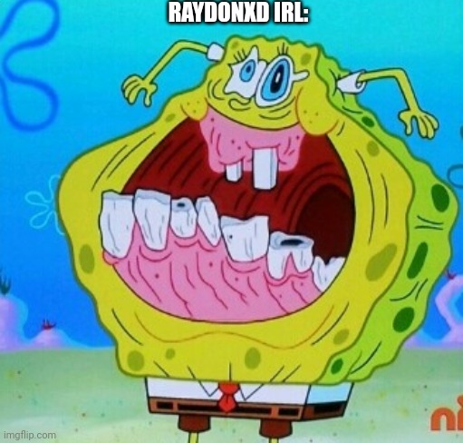 HAHAHA RAYDONXD IN REAL LIFE! | RAYDONXD IRL: | image tagged in spongebob face freeze,irl,face reveal | made w/ Imgflip meme maker