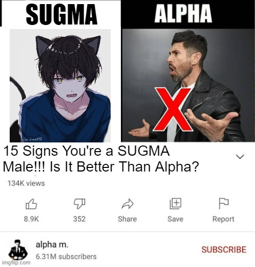 sugondese | SUGMA; 15 Signs You're a SUGMA Male!!! Is It Better Than Alpha? | image tagged in 15 signs you're a sigma male is it better than alpha,memes,sigma male,youtube,alpha male,catboy | made w/ Imgflip meme maker