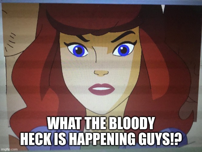 The Face of Seriousness | WHAT THE BLOODY HECK IS HAPPENING GUYS!? | image tagged in the face of seriousness | made w/ Imgflip meme maker