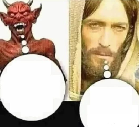 Devil vs Jesus Blank Meme Template