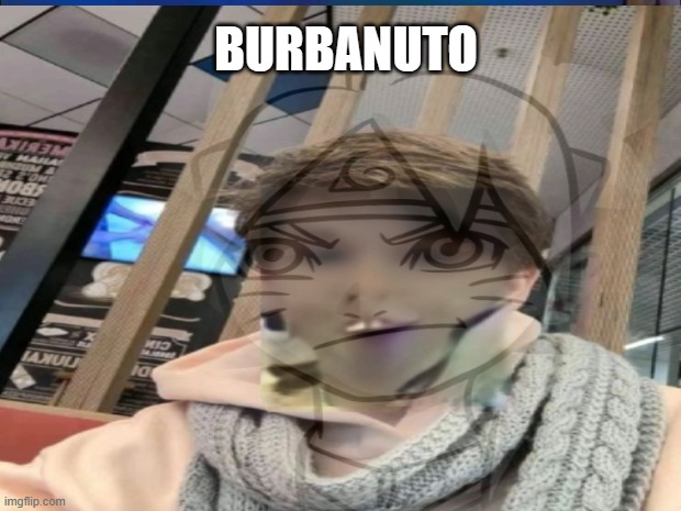 Burbanuto ( made by Niglerdiktas ) | BURBANUTO | image tagged in niglerdiktas,monkey,bene burba,ugly,small,naruto | made w/ Imgflip meme maker