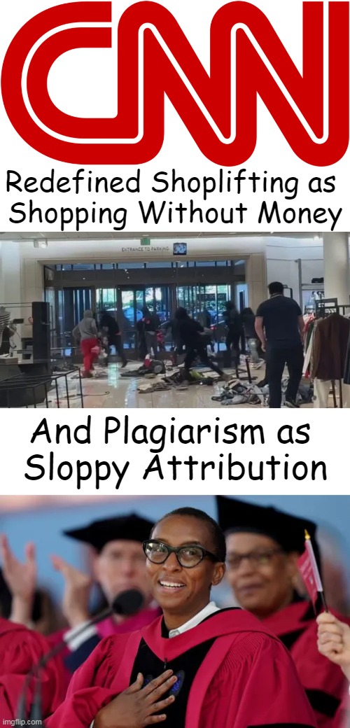NOT SATIRE....CNN is Actually Redefining TRUTH!! | Redefined Shoplifting as 
Shopping Without Money; And Plagiarism as 
Sloppy Attribution | image tagged in politics,cnn,looting,plagiarism,shoplifting,political humor | made w/ Imgflip meme maker