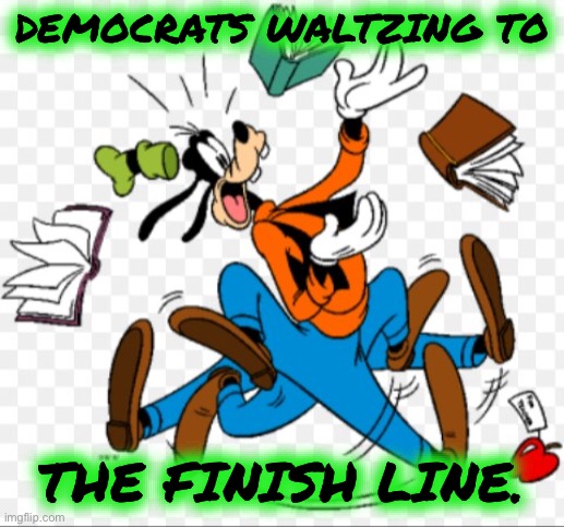 Clumsy goofy | DEMOCRATS WALTZING TO THE FINISH LINE. | image tagged in clumsy goofy | made w/ Imgflip meme maker