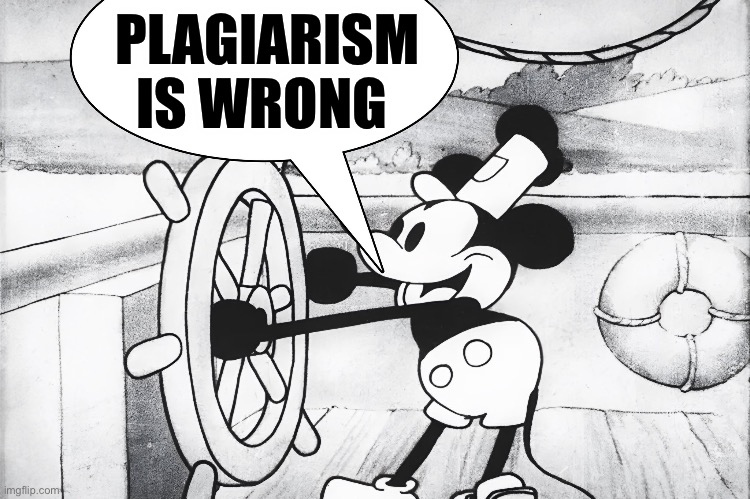 Claudine “Plagiarist” Gay | PLAGIARISM IS WRONG | image tagged in steamboat willie,plagiarism | made w/ Imgflip meme maker