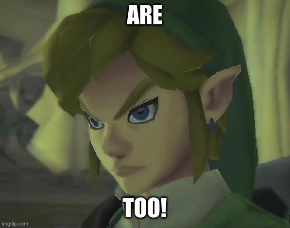 Angry Link | ARE TOO! | image tagged in angry link | made w/ Imgflip meme maker