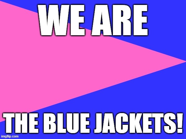 TheBlueJackets flag | WE ARE; THE BLUE JACKETS! | image tagged in thebluejackets flag | made w/ Imgflip meme maker