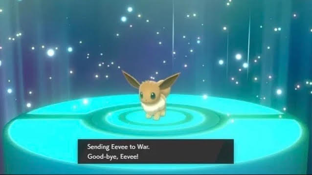 High Quality sending eevee to war Blank Meme Template