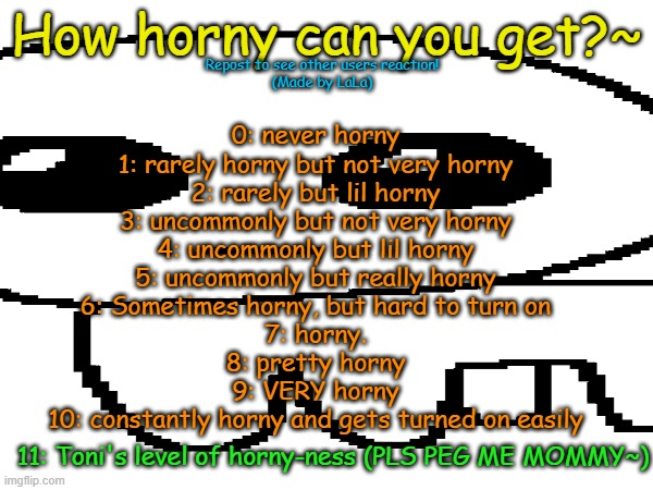 How horny can you get?~ Blank Meme Template