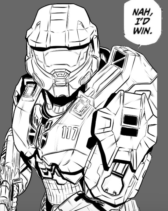 High Quality Master Chief nah I’d win Blank Meme Template