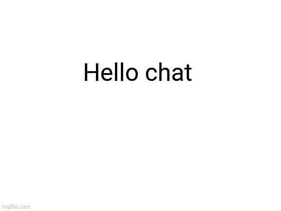 Blank White Template | Hello chat | image tagged in blank white template | made w/ Imgflip meme maker