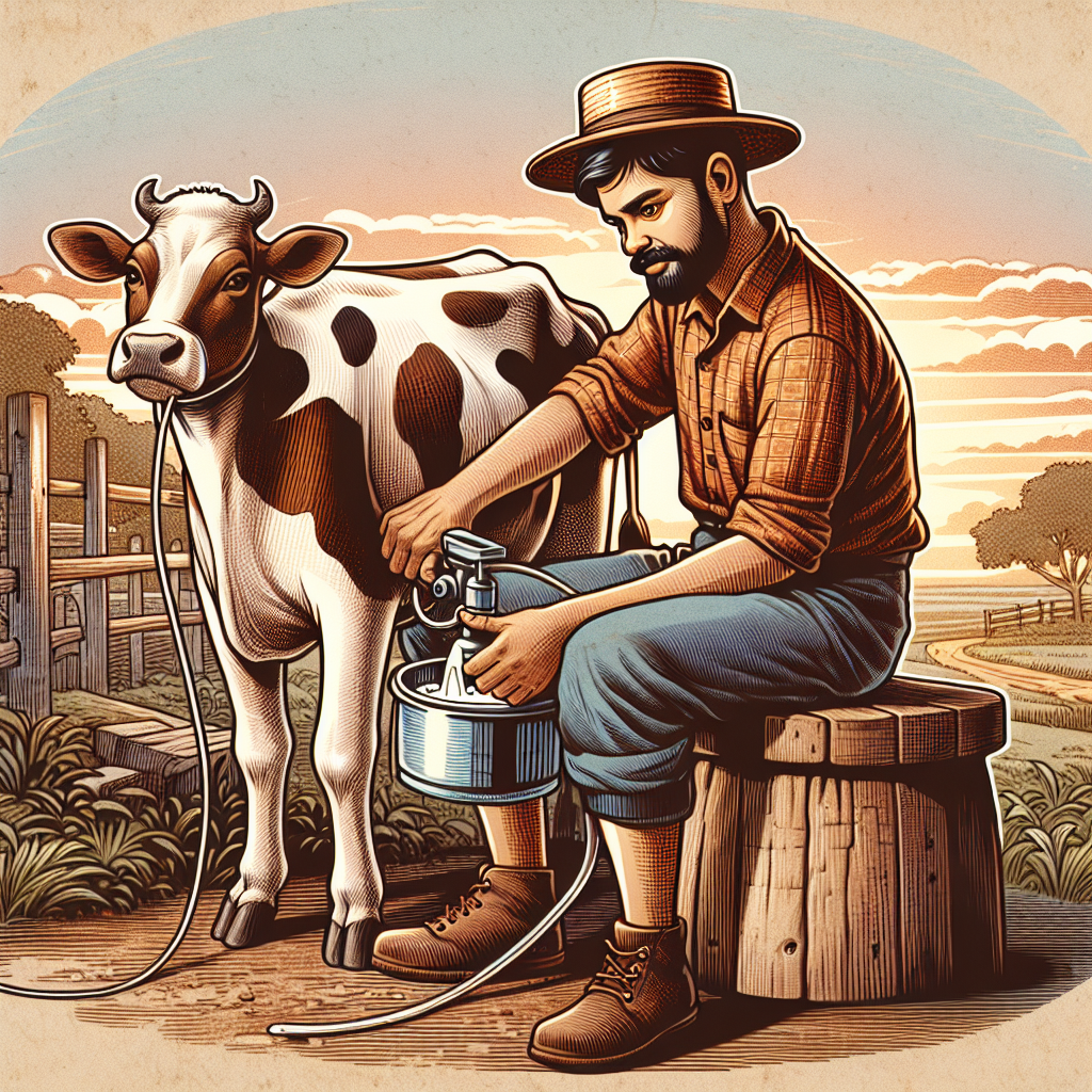 Guy milking a cow Blank Meme Template