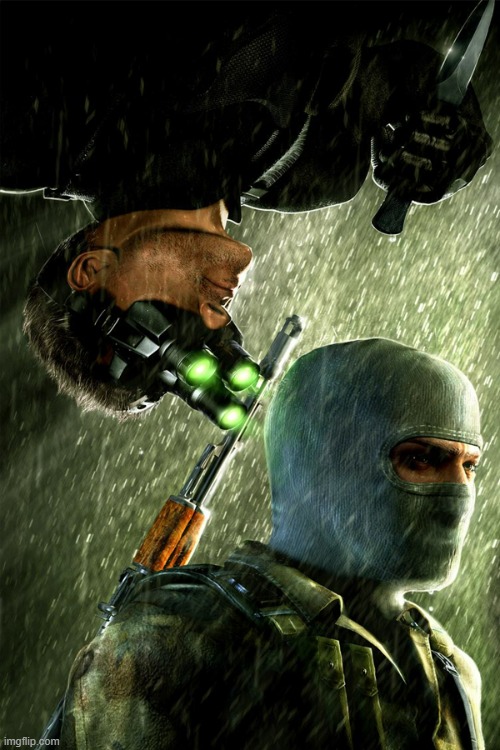 Sam Fisher hanging | image tagged in sam fisher hanging | made w/ Imgflip meme maker