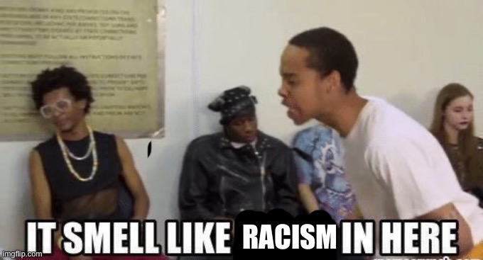it smell like bitch in here | RACISM | image tagged in it smell like bitch in here | made w/ Imgflip meme maker