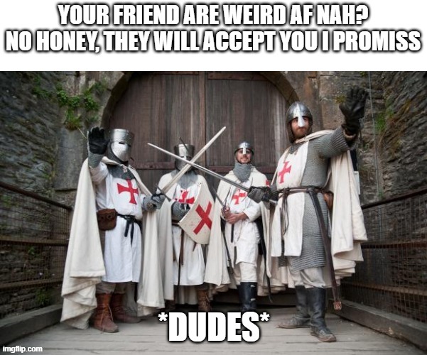 Templar friends | image tagged in knights templar | made w/ Imgflip meme maker