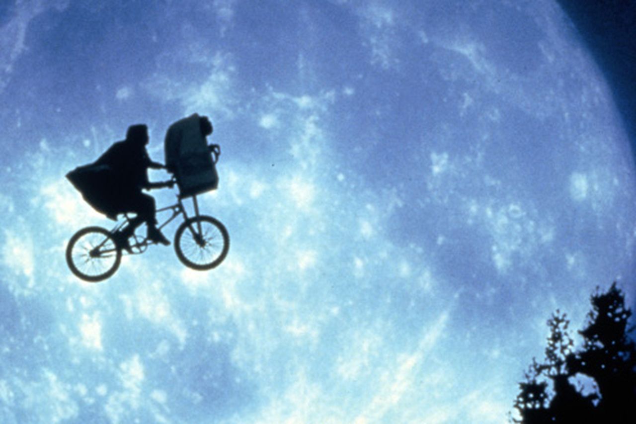 ET and Elliot on a bike Blank Meme Template