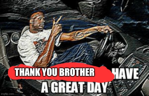 Understandable have a great day | THANK YOU BROTHER | image tagged in understandable have a great day | made w/ Imgflip meme maker