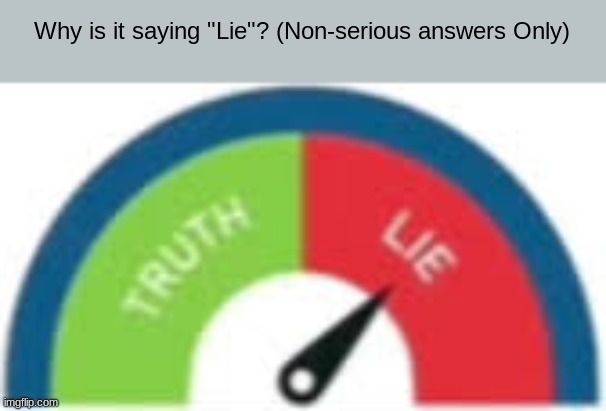 *EXTREMELY VERY LOUD INCORRECT BUZZER* | Why is it saying "Lie"? (Non-serious answers Only) | image tagged in incorrect buzzer | made w/ Imgflip meme maker