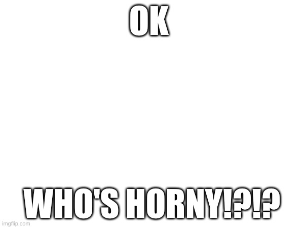 OK; WHO'S HORNY!?!? | made w/ Imgflip meme maker