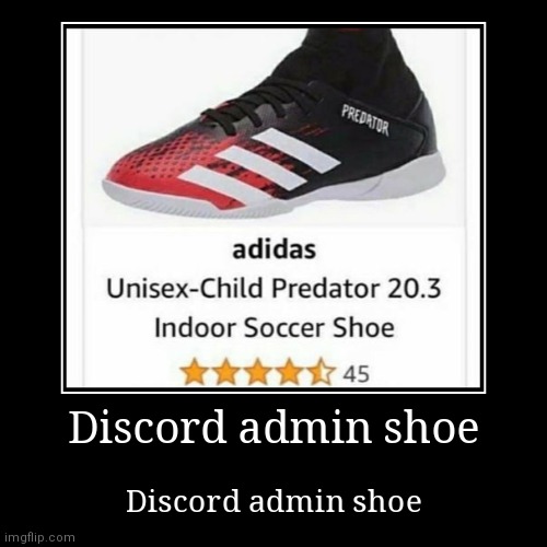 Discord admin shoe | Discord admin shoe | image tagged in funny,demotivationals | made w/ Imgflip demotivational maker