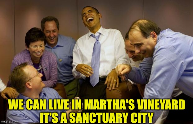 And then I said Obama Meme | WE CAN LIVE IN MARTHA'S VINEYARD
IT'S A SANCTUARY CITY | image tagged in memes,and then i said obama | made w/ Imgflip meme maker