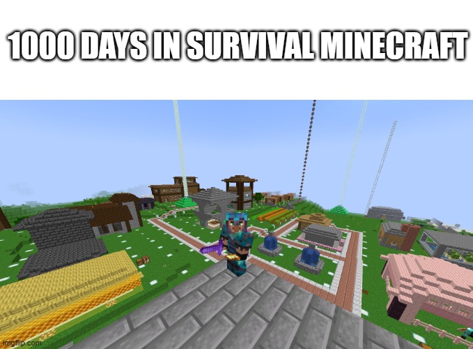 1000 days | 1000 DAYS IN SURVIVAL MINECRAFT | made w/ Imgflip meme maker