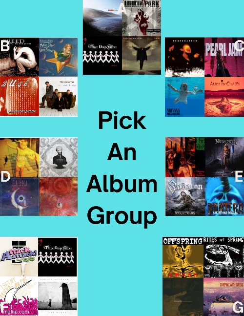 Pick a letter from albums I listen to | made w/ Imgflip meme maker