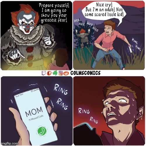 11 missed calls | image tagged in it,clown,pennywise,phone,comics,comics/cartoons | made w/ Imgflip meme maker