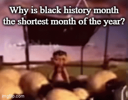 Why though? | Why is black history month the shortest month of the year? | image tagged in gifs,funny,memes,funny gifs,funny memes | made w/ Imgflip video-to-gif maker