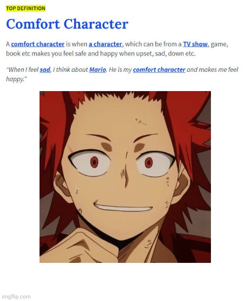 Kirishima (,,•﹏•,,) | image tagged in comfort character | made w/ Imgflip meme maker