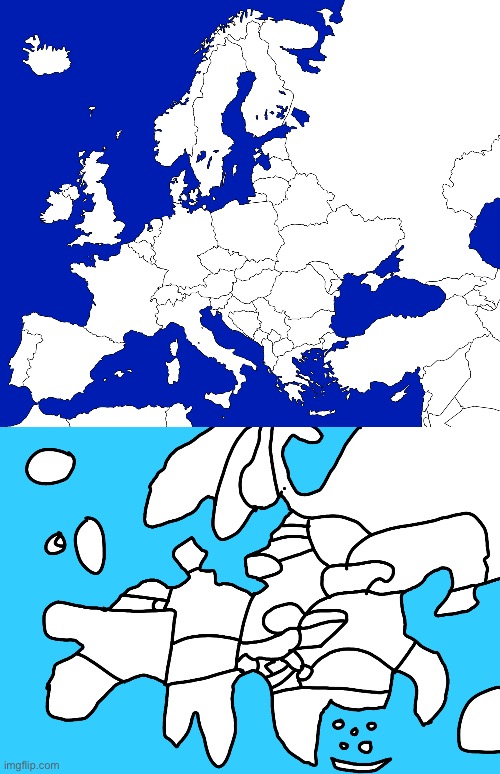 Normal vs Goofy Ahh Map | image tagged in goofy ahh map of europe | made w/ Imgflip meme maker
