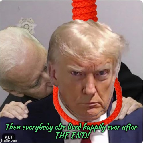 Happy Ending for Democracy | Then everybody else lived happily ever after 
THE END! | image tagged in trump,the end,happily ever after,maga,guilty,bye kiss | made w/ Imgflip meme maker