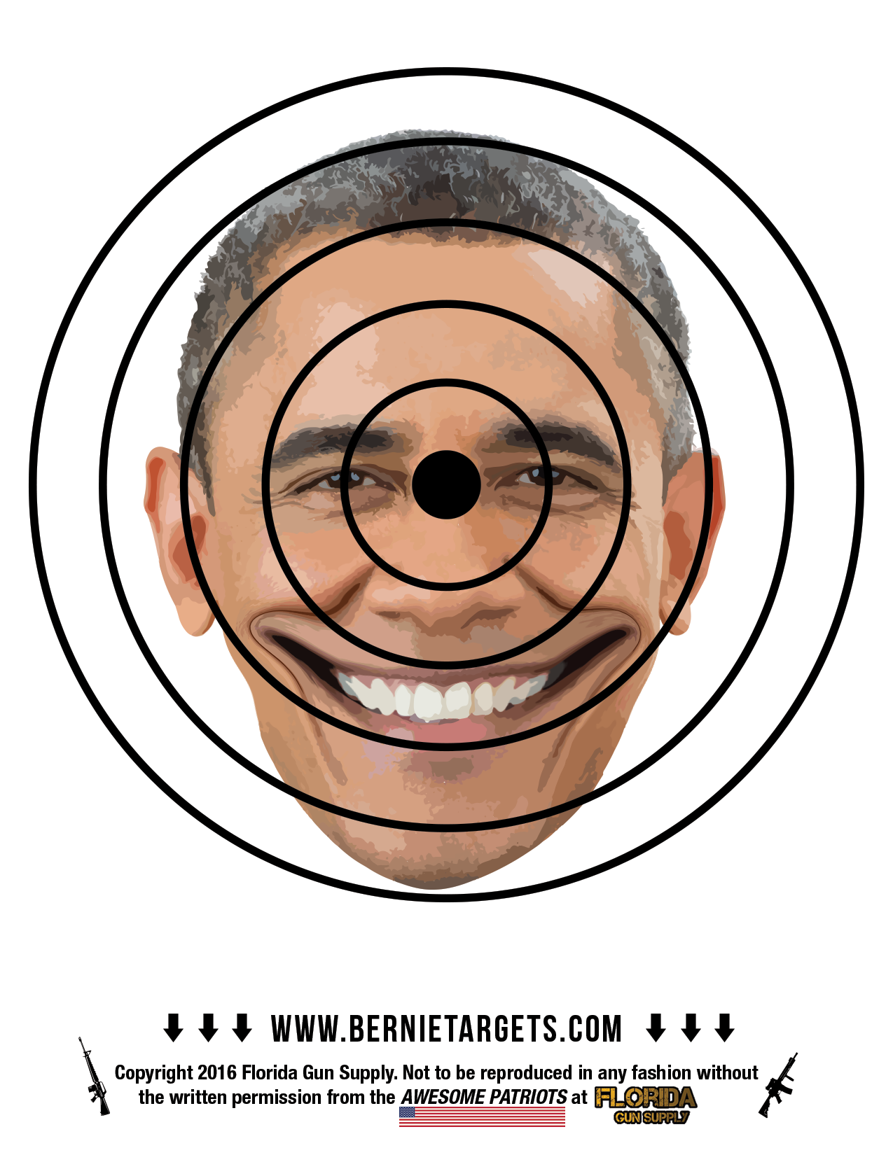 Barack Obama shooting target Bernie JPP Blank Meme Template