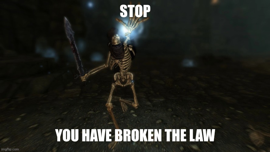 STOP; YOU HAVE BROKEN THE LAW | made w/ Imgflip meme maker