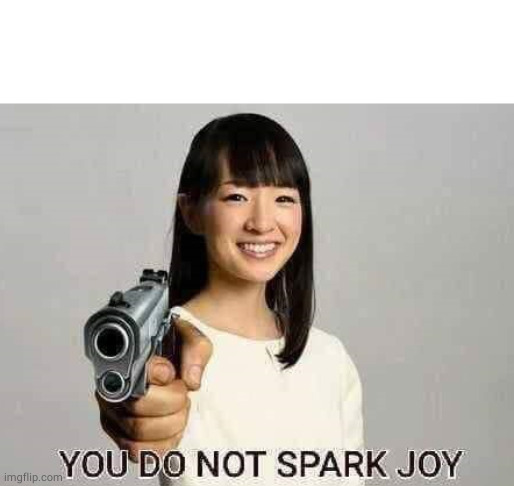 You do not spark joy | image tagged in you do not spark joy | made w/ Imgflip meme maker