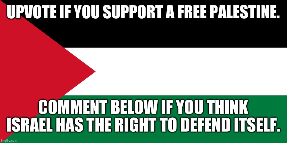 Let’s settle this debate once and for all. | UPVOTE IF YOU SUPPORT A FREE PALESTINE. COMMENT BELOW IF YOU THINK ISRAEL HAS THE RIGHT TO DEFEND ITSELF. | image tagged in palestine,israel,genocide,joe biden | made w/ Imgflip meme maker