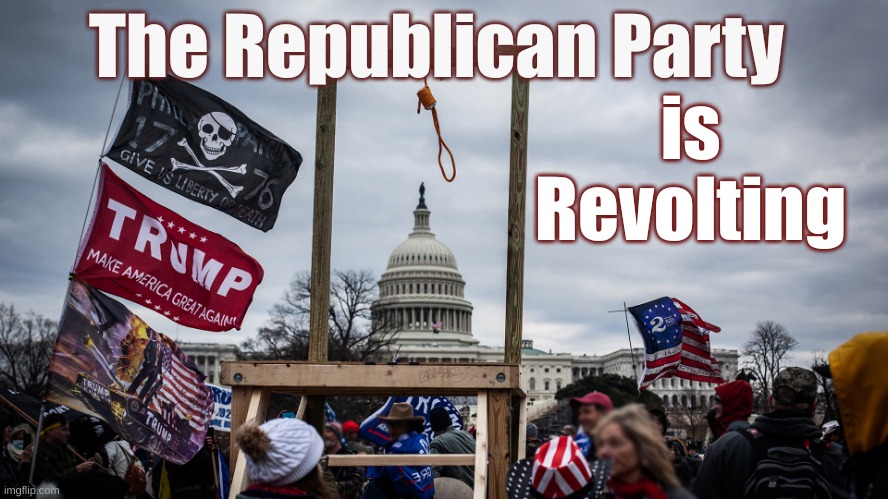 is Revolting; The Republican Party | image tagged in republican,revolution,trump,maga,jan 6,traitors | made w/ Imgflip meme maker