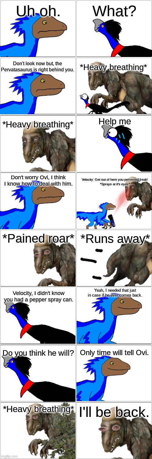 Velocity and Ovi vs Pervatasaurus.mp3 | image tagged in comic | made w/ Imgflip meme maker
