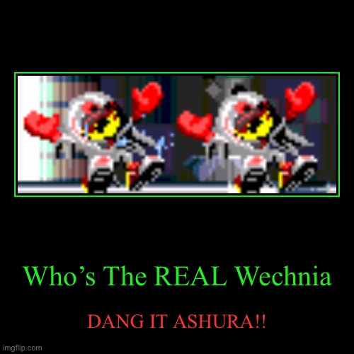 Who’s The REAL Wechnia | DANG IT ASHURA!! | image tagged in funny,demotivationals | made w/ Imgflip demotivational maker