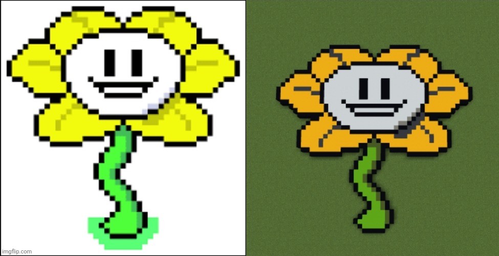 I Made Flowey in Minecraft! (Took me over an hour :') | image tagged in flowey,undertale,minecraft,sans undertale is coming for your 749th brain cell | made w/ Imgflip meme maker