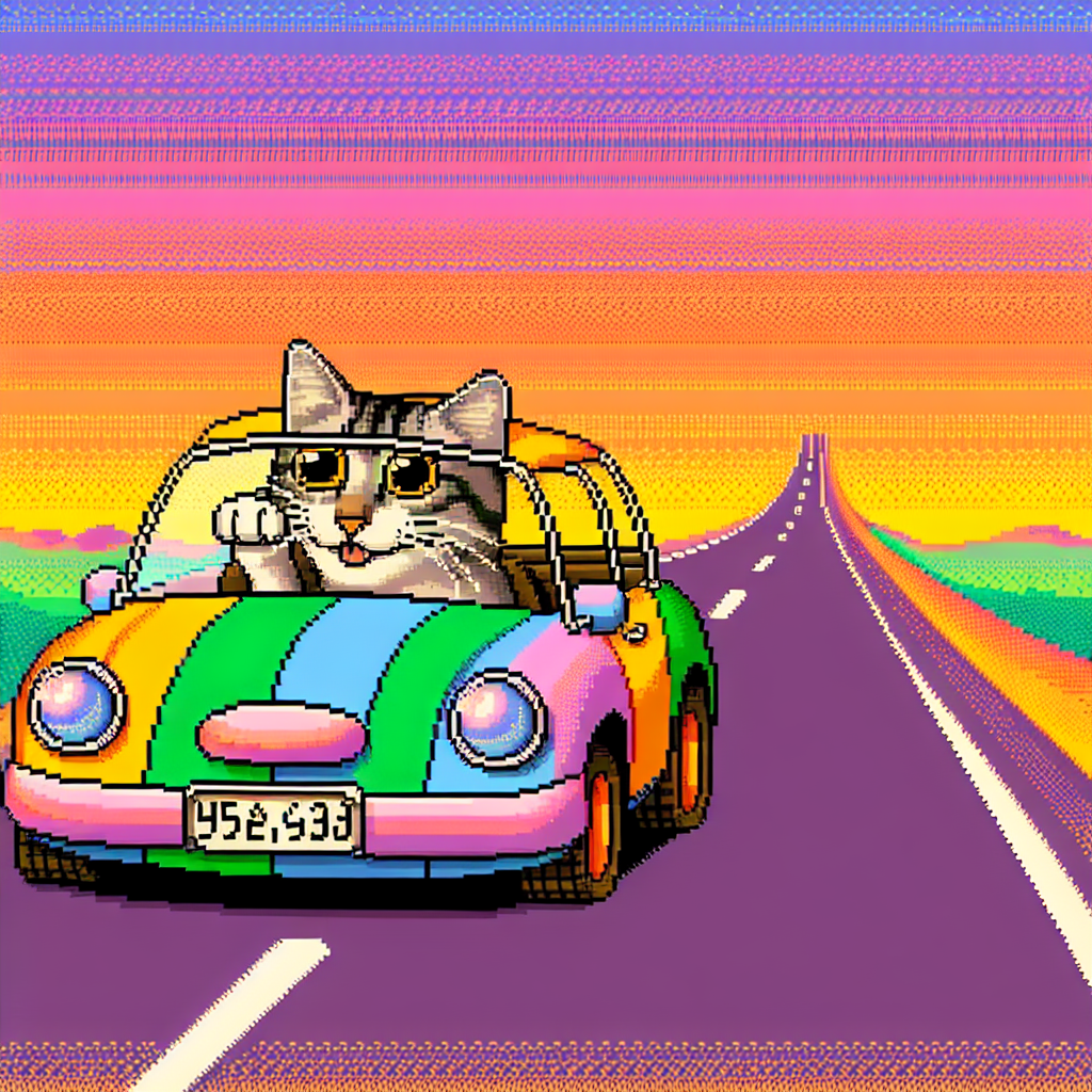 High Quality Cat driving a car Blank Meme Template