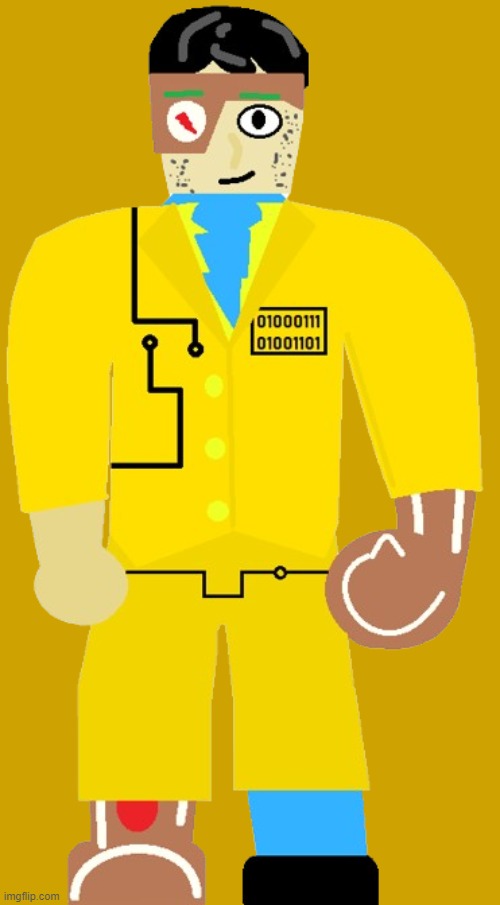 Gingerbread Man's Electric outfit for the Kitian Elemen Fesival | image tagged in gingerbread man kitian elemen festival | made w/ Imgflip meme maker