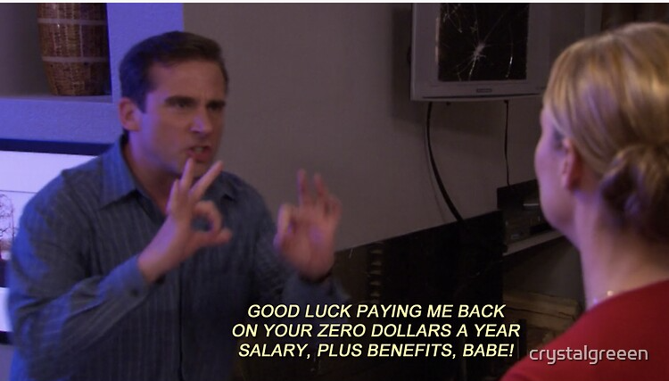 Zero Dollars a Year Salary Plus Benefits Blank Meme Template