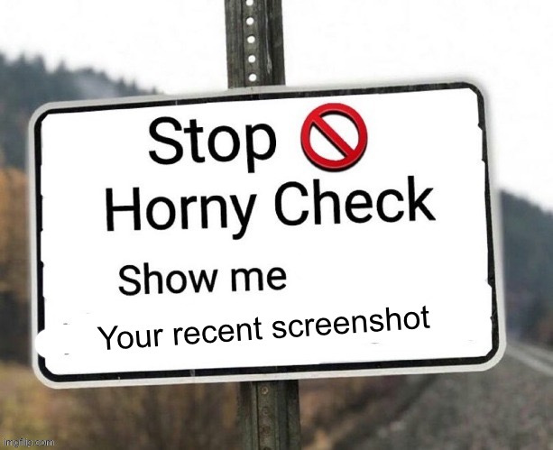Horny check | Your recent screenshot | image tagged in horny check | made w/ Imgflip meme maker