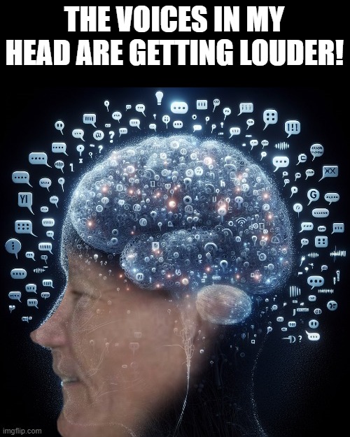 the voices in my head are getting louder | THE VOICES IN MY HEAD ARE GETTING LOUDER! | image tagged in kewlew | made w/ Imgflip meme maker