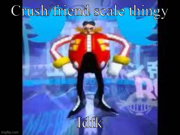 I don’t expect many comments | Crush/friend scale thingy; Idfk | image tagged in robotnik twitter | made w/ Imgflip meme maker