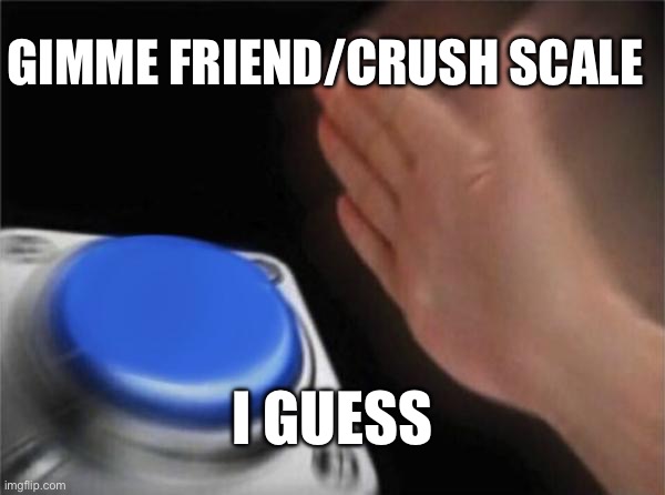 Blank Nut Button | GIMME FRIEND/CRUSH SCALE; I GUESS | image tagged in memes,blank nut button | made w/ Imgflip meme maker