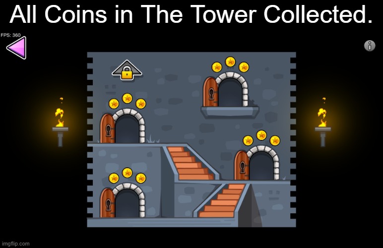 Now all i need to do is play one of the Worst GD Levels to get the rest of the secret coins ;-; | All Coins in The Tower Collected. | image tagged in geometry dash,achievement,i hate map packs | made w/ Imgflip meme maker