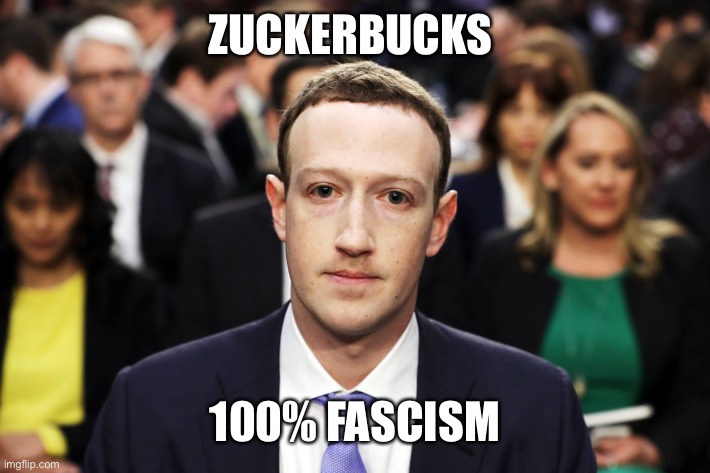 Mark Zuckerberg | ZUCKERBUCKS 100% FASCISM | image tagged in mark zuckerberg | made w/ Imgflip meme maker